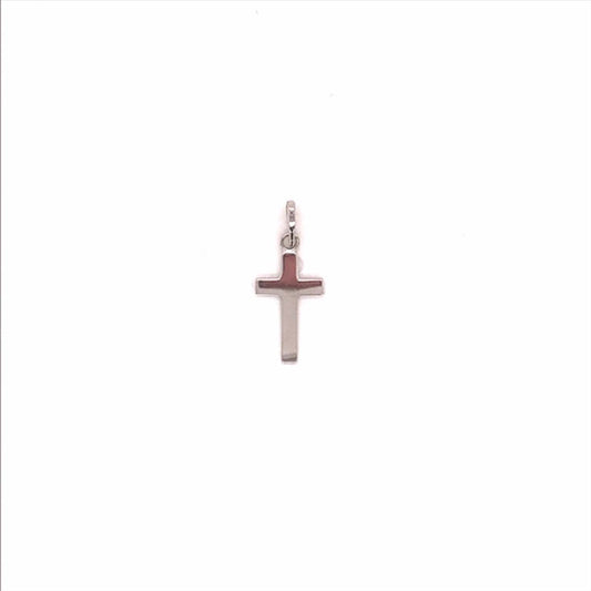 9k WG Flat Plain Cross Pendant (13x8mm)