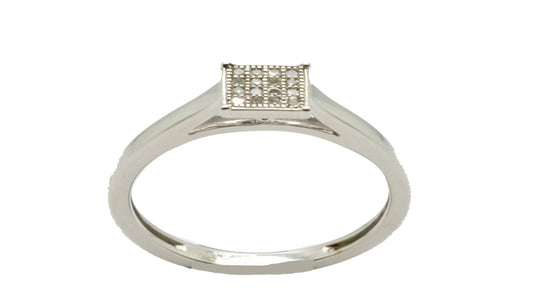 9k WG 0.075ct Diamond Micro Set Ring