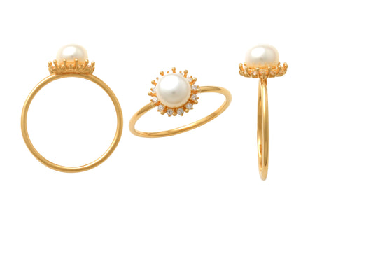 9k YG Flower Ring