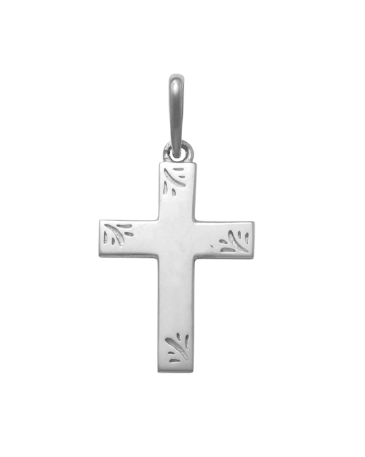 925 Pattern Cross Pendant (20mm)