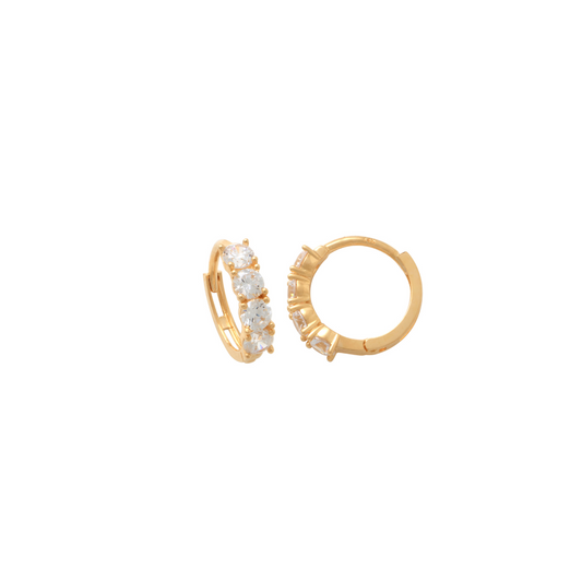 9k YG CZ Huggies Earrings
