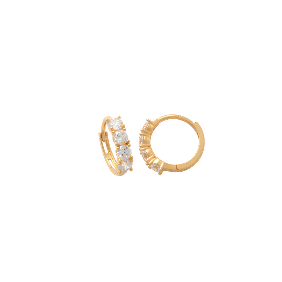9k YG CZ Huggies Earrings