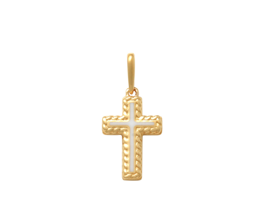 9k YG Squared Cross Pendant (14x9mm)