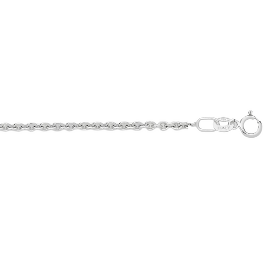 18k WG Oval Link Chain (1.3mm)