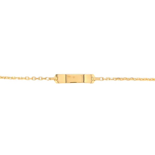 18k YG Oval Link ID Bracelet (2.0mm)