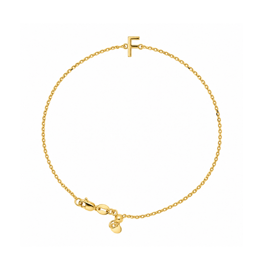9k YG Letter F Trace Chain (1.1mm)