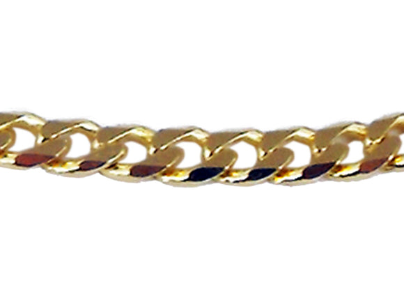 YG Italian Flat Curb Chain 3.4mm wide (priced per gram)