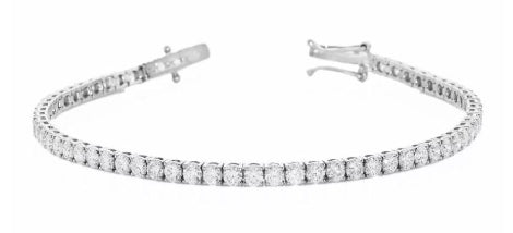 9k WG Diamond Tennis Bracelet  2.6mm Wide 19cm set with 75D=3.37ct Clarity: SI  Colour G-H