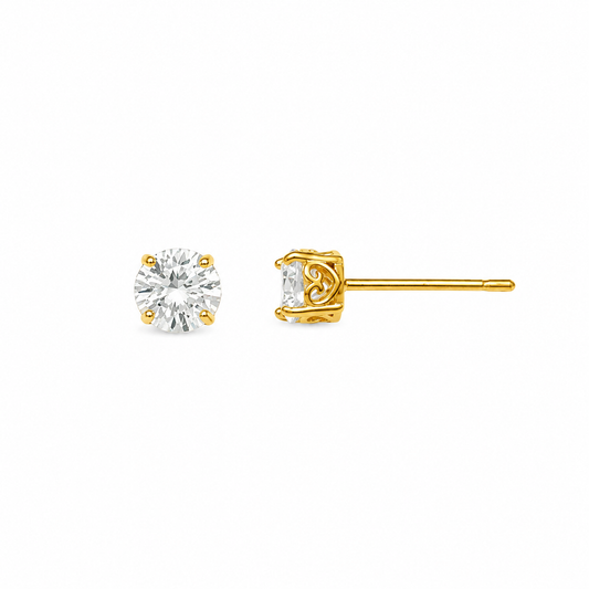 CZ 4 Claw Brilliant Cut Stud