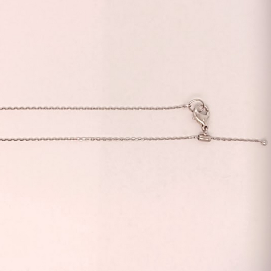 Platinum Diamond Cut Oval Link Chain 0.8mm wide 50cm Adjustable. Approx 1.94g