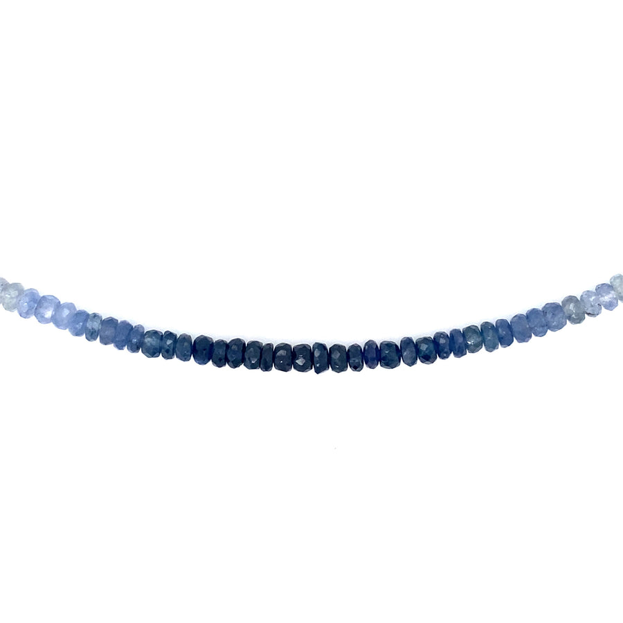 18k YG Blue Sapphire Shaded Faceted Bead Chain 45cm (incl 2cm adjustable links) approx 73.7ct