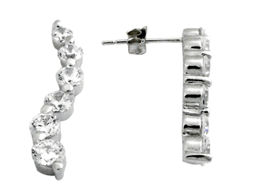 925 Swivel Stud Earrings set with CZ's's.