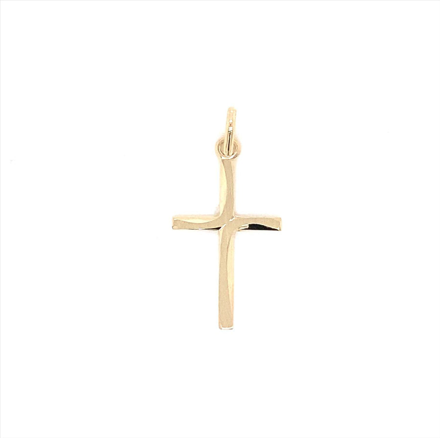 9k YG Italian Cross Pendant 20mm x 14mm