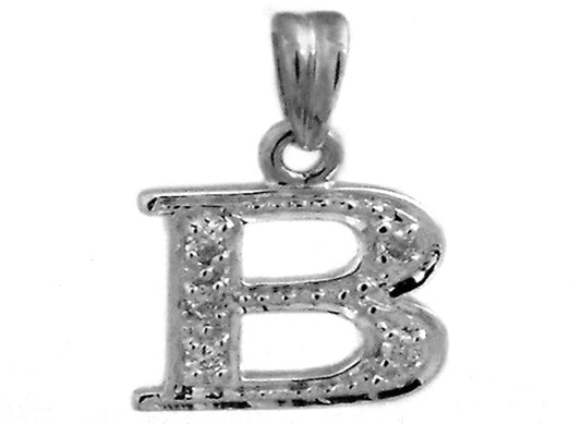 9k WG 0.045ct Diamond Block Letter Pendant (10mm)