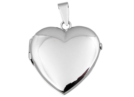 925 Polished Heart Locket 20mm