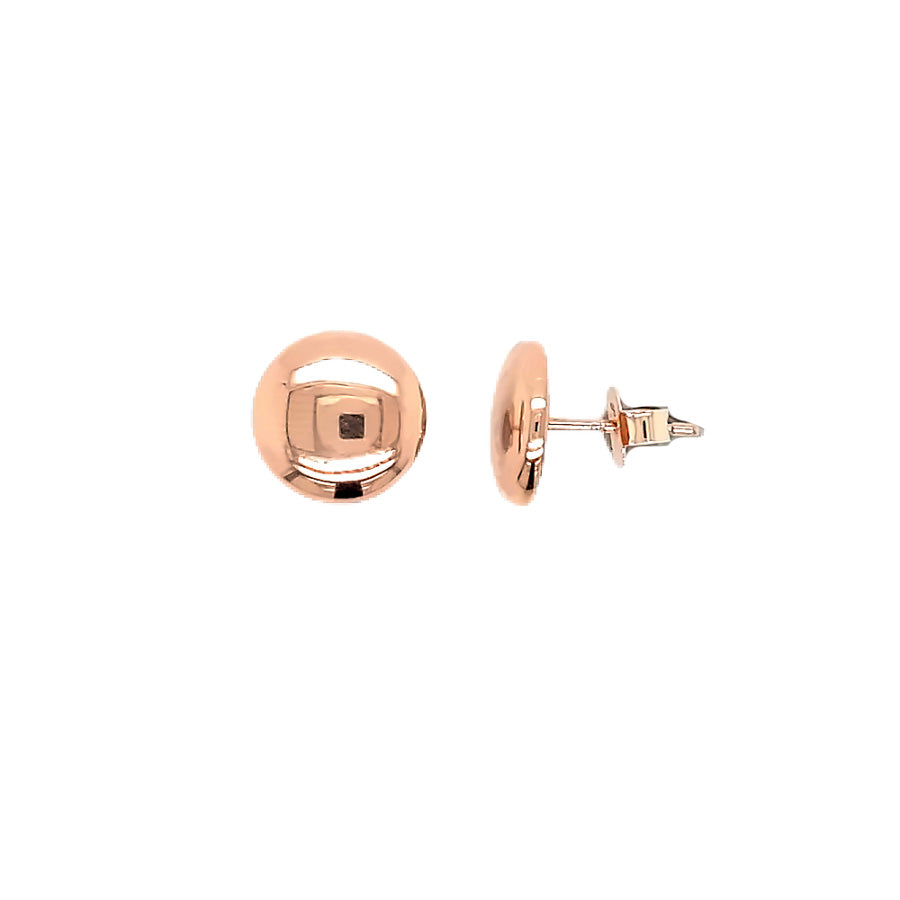9k RG Dome Round Stud Earrings 10mm