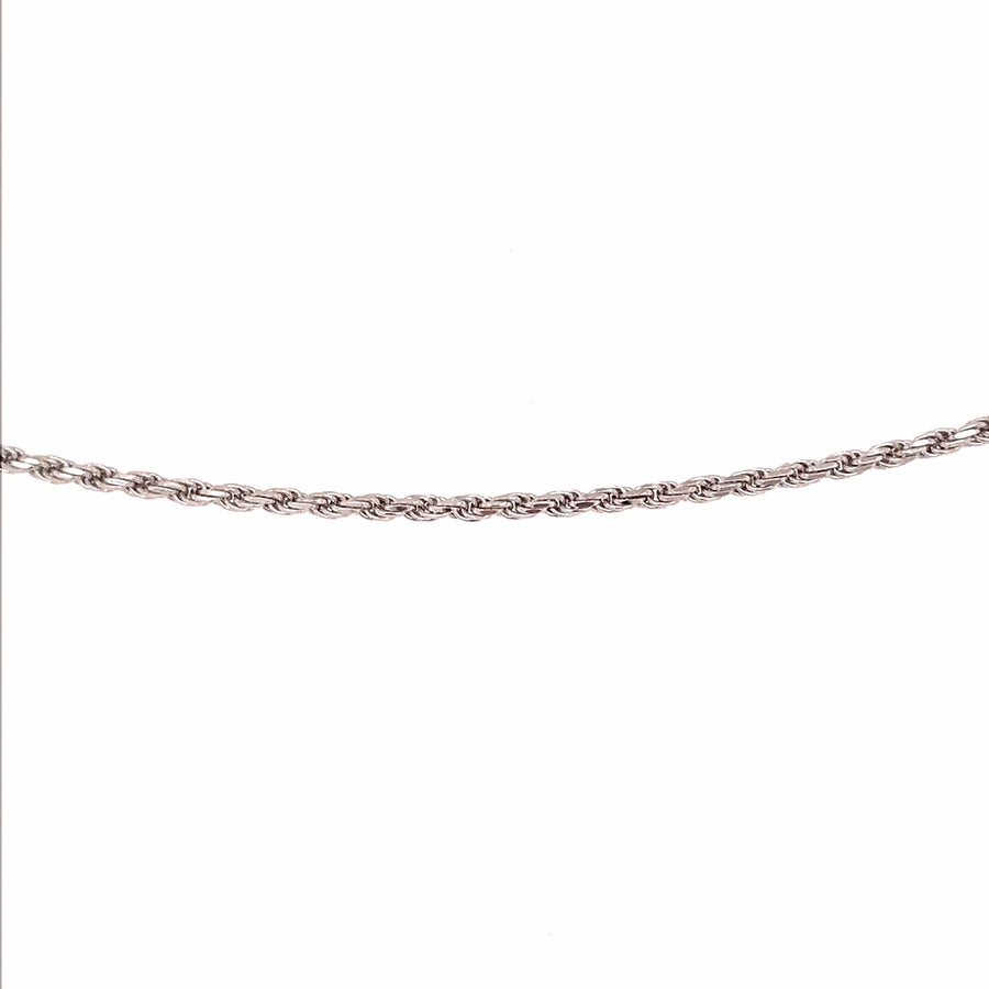18k WG Italian Solid Rope Bracelet 1.3mm wide 19cm . Approx 1.6g