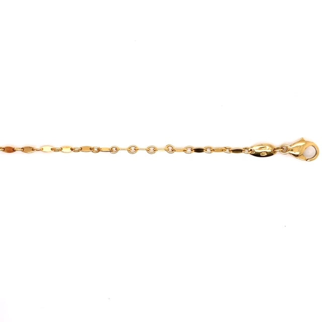 18k YG Solid Fancy Oval Plate Bracelet 2.2mm wide 19.5cm Approx 4.2g