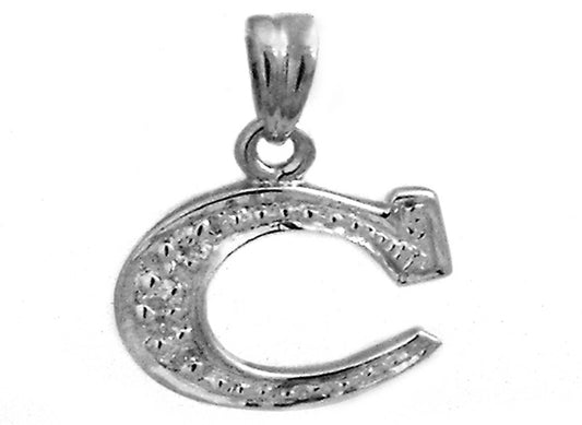 9k WG 0.05ct Diamond Block Letter Pendant (10mm)