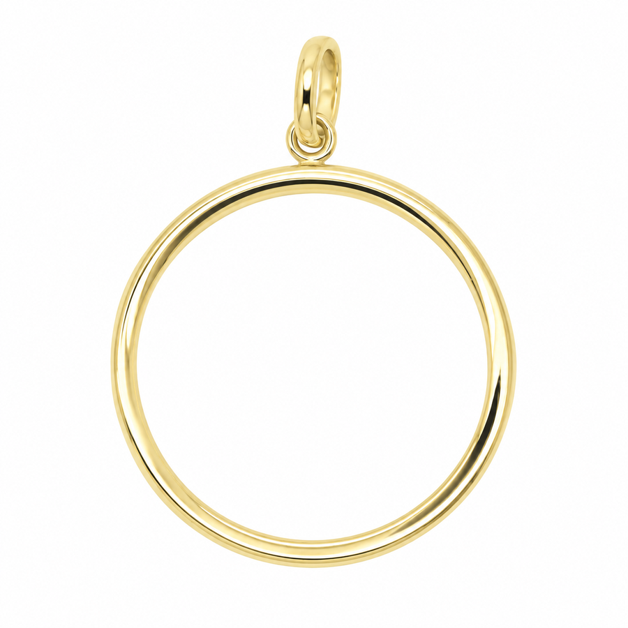 9k YG Full Sovereign Coin Mount Pendant