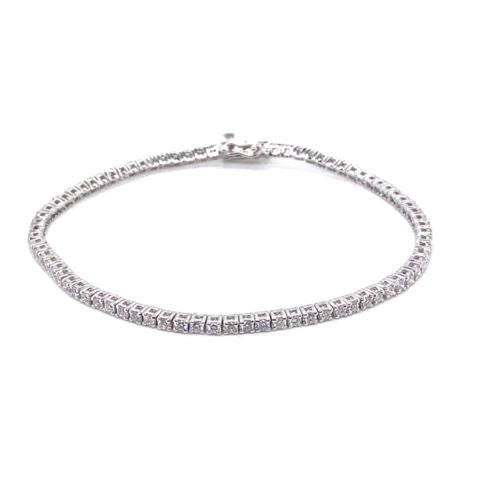9k WG Diamond Tennis Bracelet 2.3mm Wide 19cm set with 80D=2.16ct. 19cm