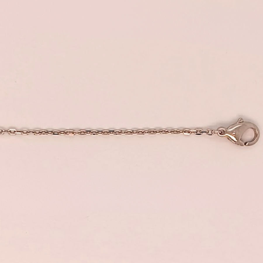 Platinum Diamond Cut Oval Link Chain 0.9mm wide 45cm. Approx 2.04g