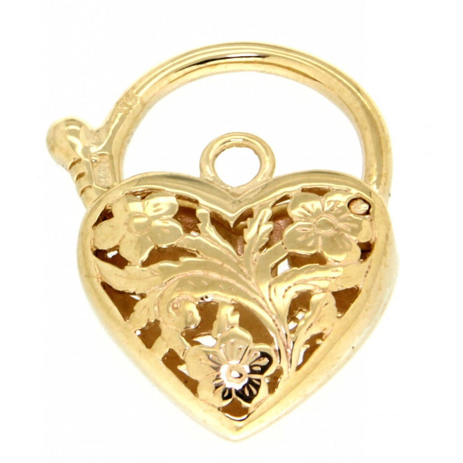 9k YG Filigree padlock Finding - large ITEMS NOW BEING SOLD PER GRAM - new code 9KFPL06