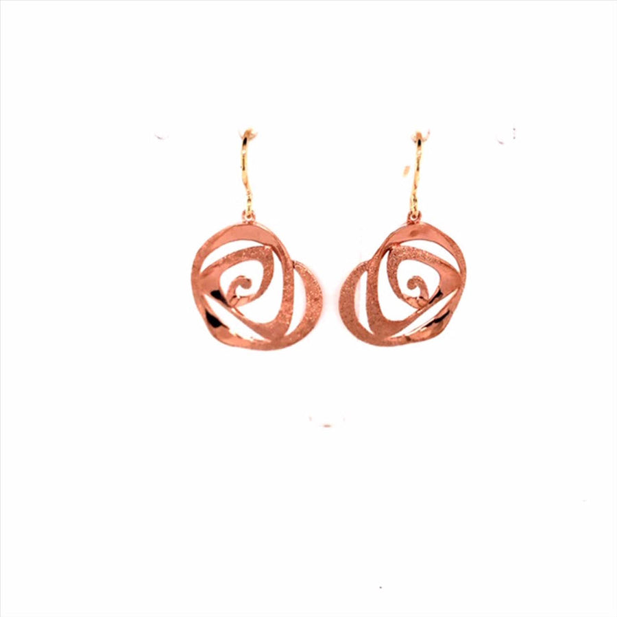 9k YG Fancy Drop Shepherd Hook Earrings 17mm