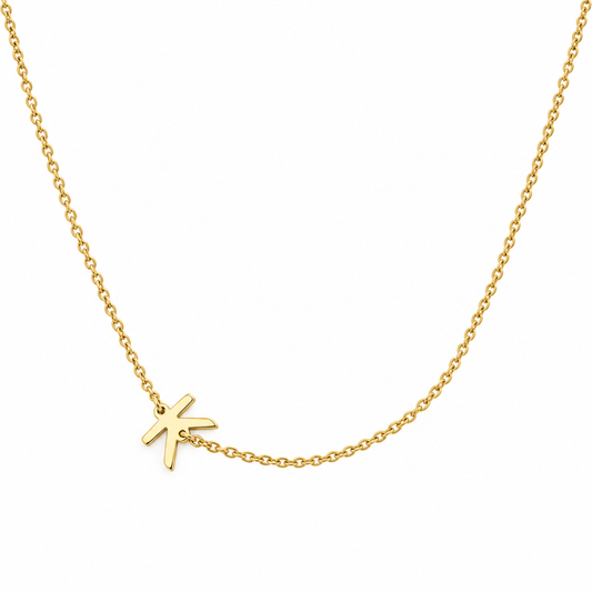 9k YG Letter K Trace Chain (1.1mm)