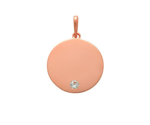 9k RG Circle Pendant set with CZ's 15mm