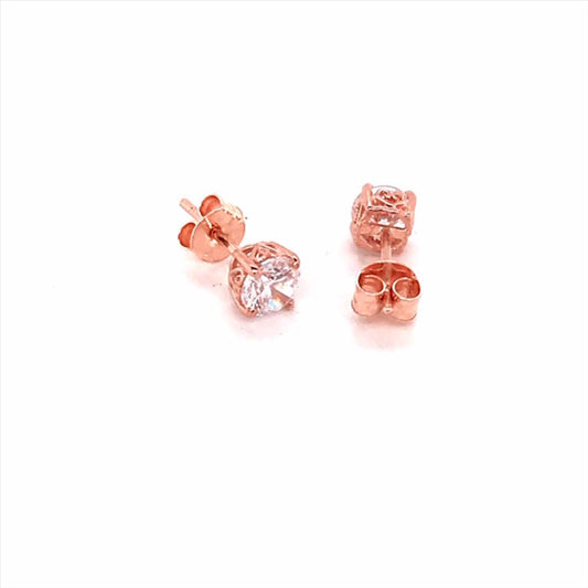 CZ 4 Claw Brilliant Cut Stud