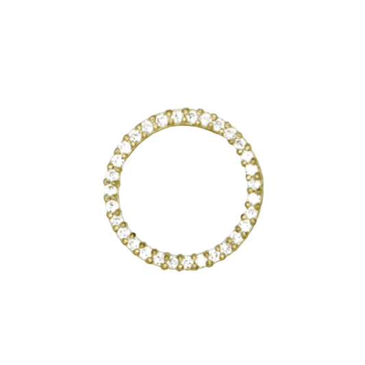 9k YG CZ Circle of Life Pendant 16mm