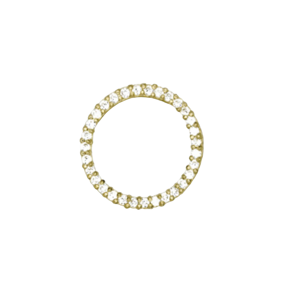 9k YG Circle of Life Pendant set with CZs 16mm