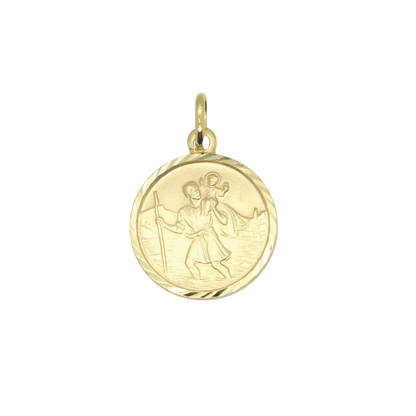 YG St Christopher Medallion 12mm