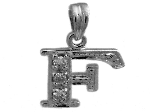 9k WG 0.06ct Diamond Block Letter Pendant (10mm)