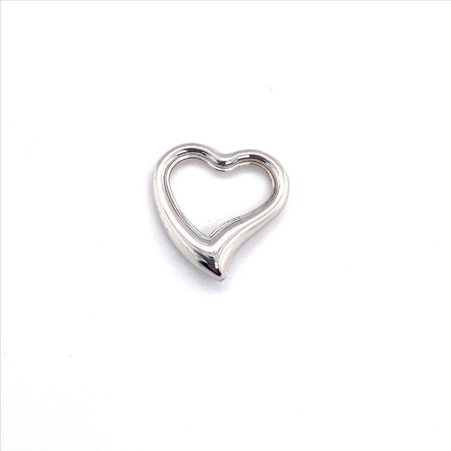9k WG Hollow Floating Heart Pendant . 16mm wide