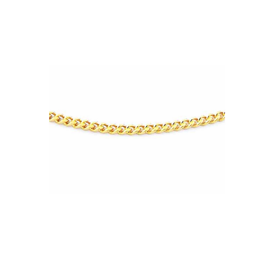 18k YG Italian Solid Curb Chain 1.4mm wide 50cm Adjustable Approx 4.4g