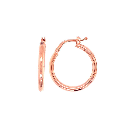 9k RG Round Hoop Earrings (2.2mm Tube)