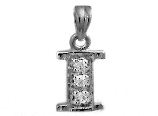 9k WG 0.06ct Diamond Block Letter Pendant (10mm)