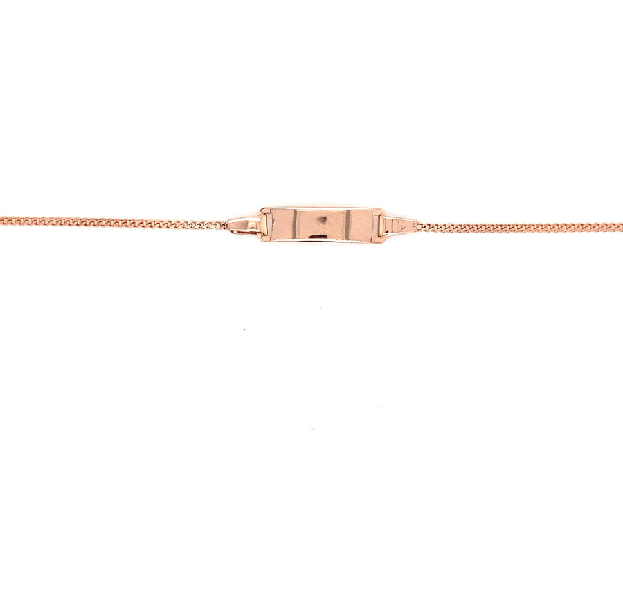9k RG Italian Solid Curb ID Bracelet 1.4mm wide 17cm . O-Ring at 15cm Approx 1.6g