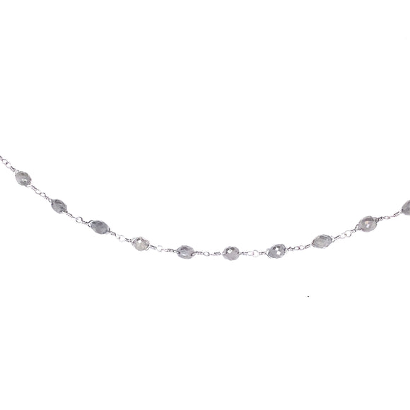 18k WG Natural Grey Diamond Chain