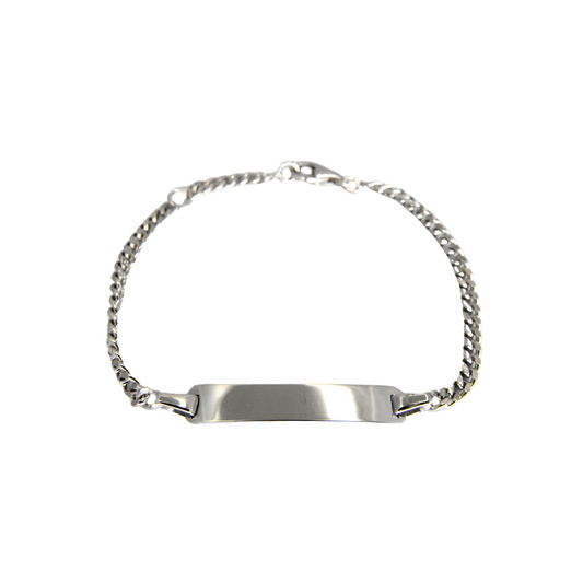 925 Italian ID Bracelet Curb Design  2.7mm  15.5cm.