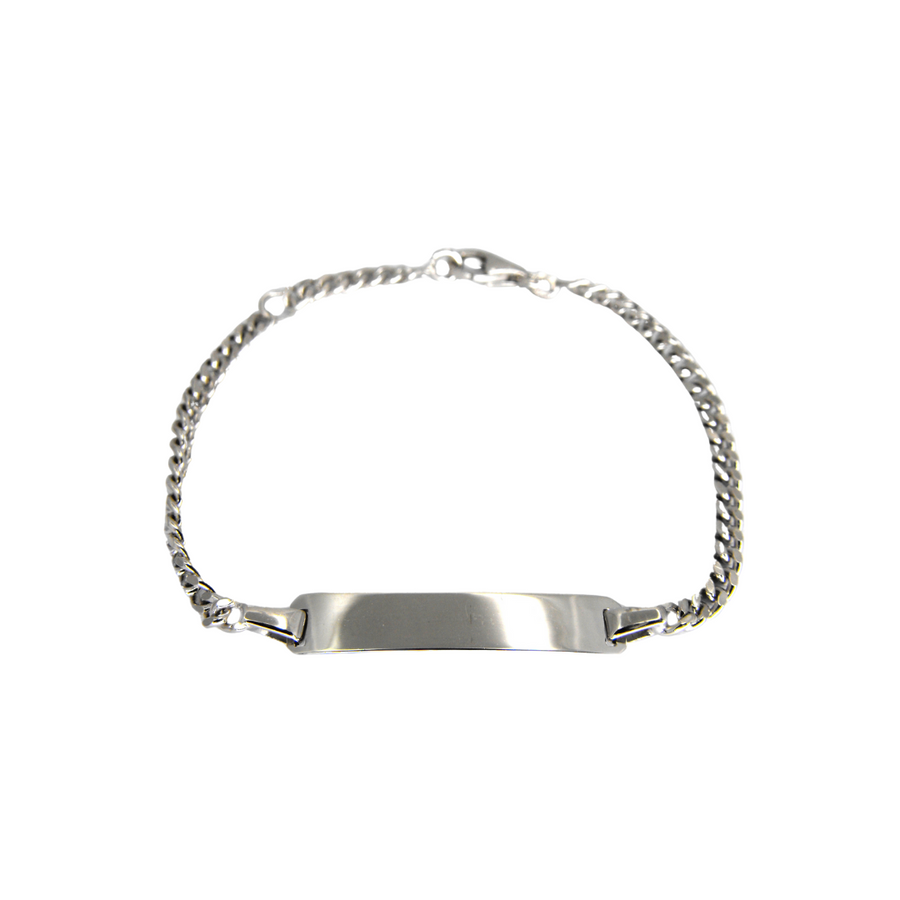 925 Italian ID Bracelet Curb Design  2.7mm  15.5cm.