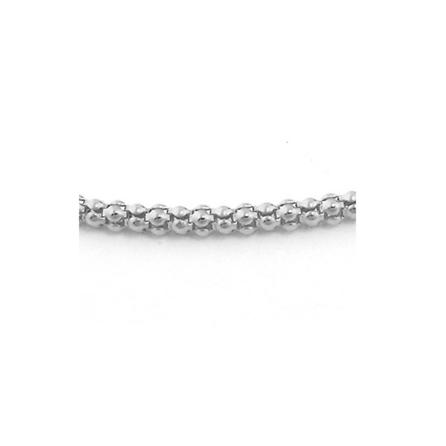 18k WG Italian Hollow Popcorn design Chain 1.6mm wide 40cm Approx 3.3g