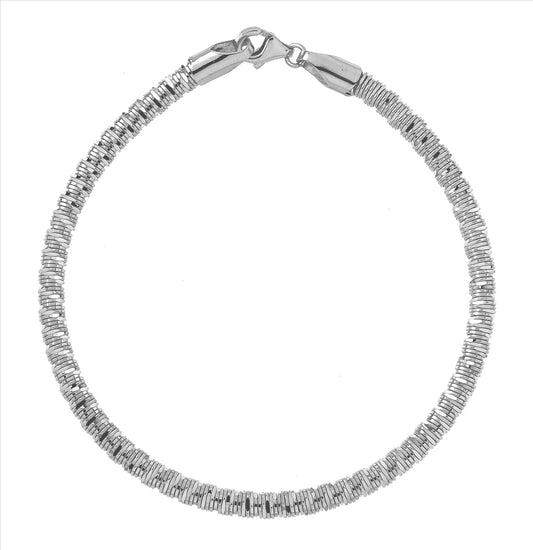 9k WG Italian Solid DNA Genetic Design Omega Bracelet 3.7mm wide 19cm