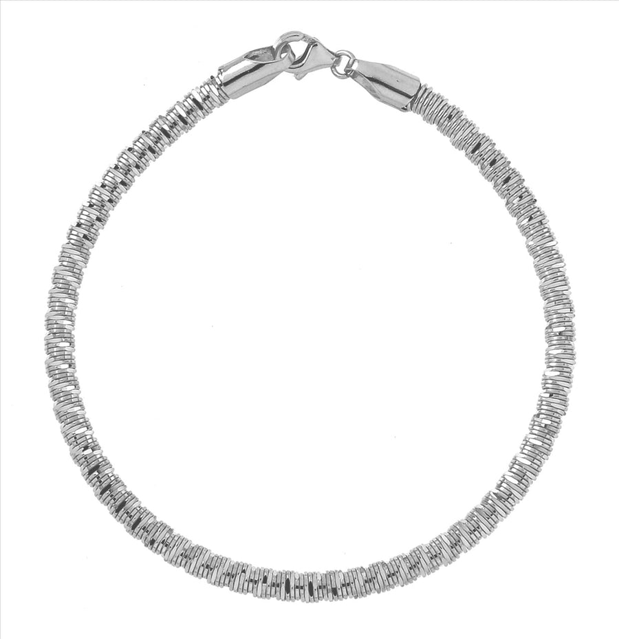 9k WG Italian Solid DNA Genetic Design Omega Bracelet 3.7mm wide 19cm