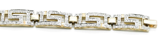 YG Greek Key Bracelet with CZs (priced per gram)