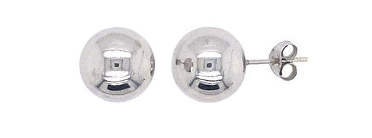 9k WG Ball Stud Earrings with Butterfly 7mm.