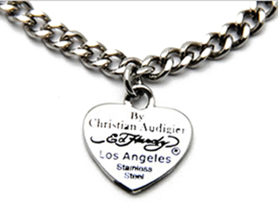 Stainless Steel Anklet with Ed Hardy Signature Heart. RRP$35.90