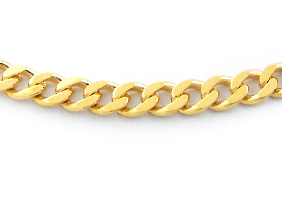 9k YG Italian Solid Curb Chain 2.9mm wide 60cm. Approx 10.03g.